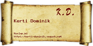 Kerti Dominik névjegykártya